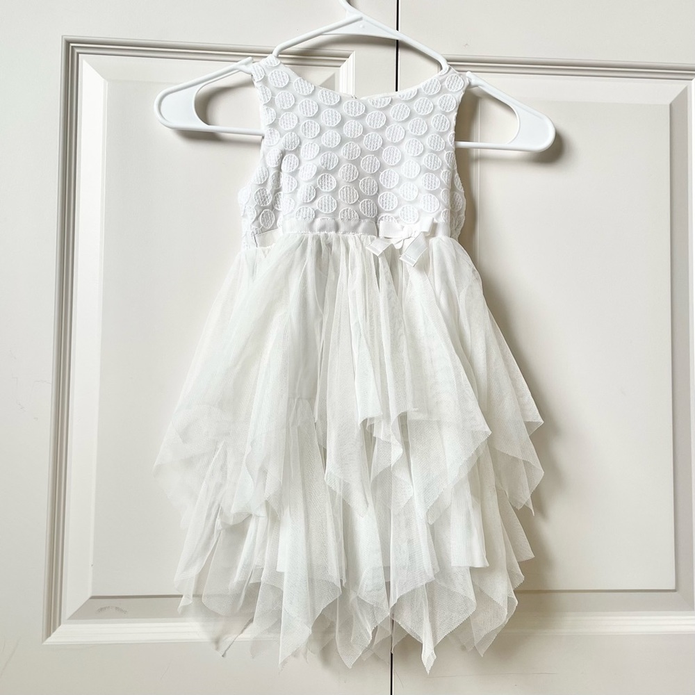 Cat & Jack white polka dot mesh tank sleeveless dress size 4T toddler girl